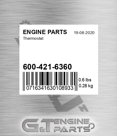600-421-6360 Thermostat