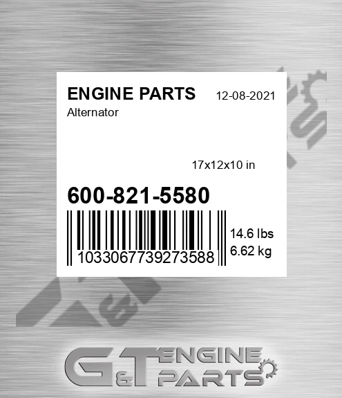 600-821-5580 Alternator for ENGINE PARTS