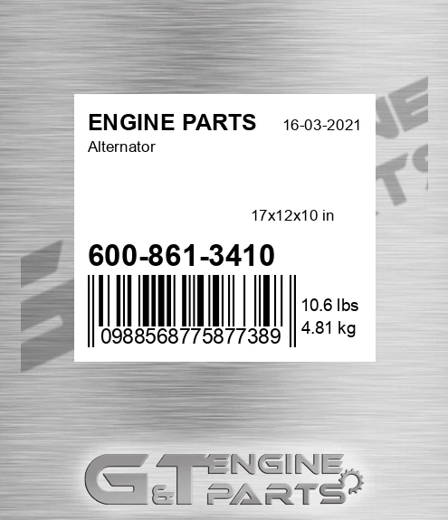 600-861-3410 Alternator