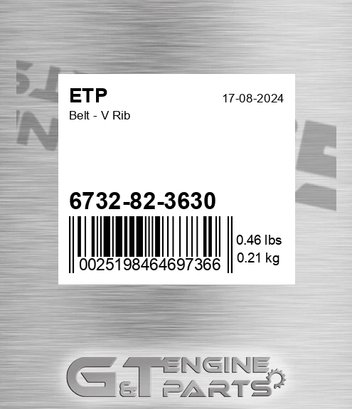 6732-82-3630 Belt - V Rib for ETP
