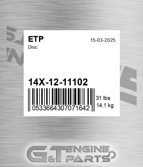 14X-12-11102 Disc for ETP