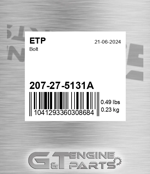 207-27-5131A Bolt