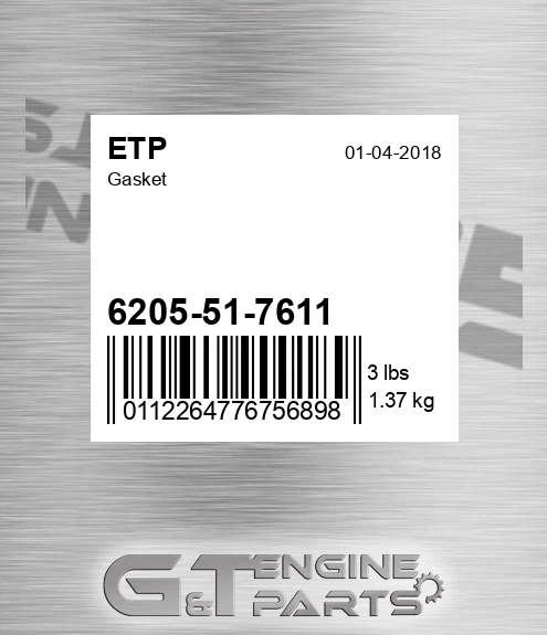 6205-51-7611 Gasket for ETP
