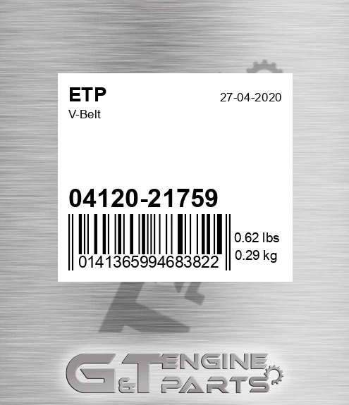 04120-21759 V-belt for ETP
