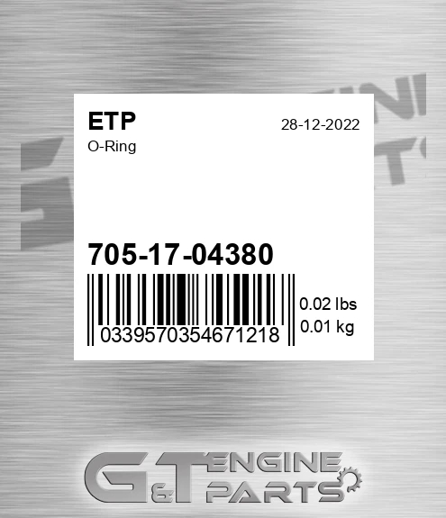 705-17-04380 O-ring for ETP