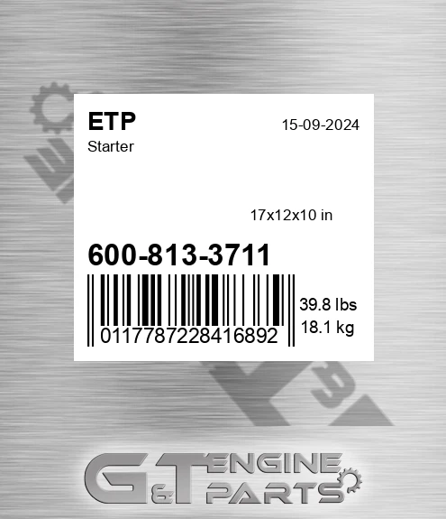 600-813-3711 Starter for ETP