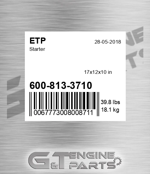 600-813-3710 Starter for ETP