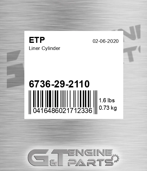 6736-29-2110 Liner Cylinder