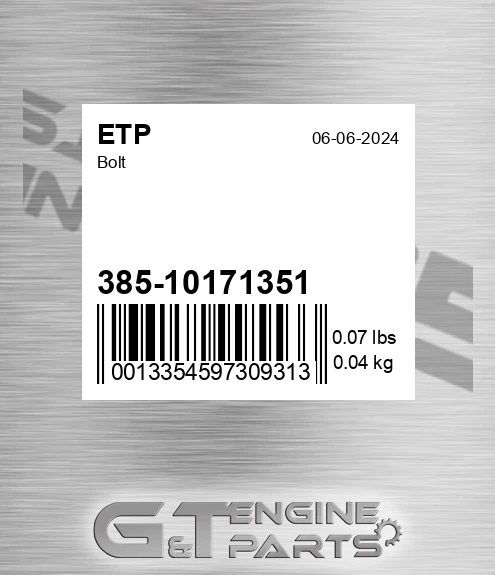 385-10171351 Bolt for ETP