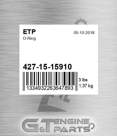 427-15-15910 O-ring for ETP