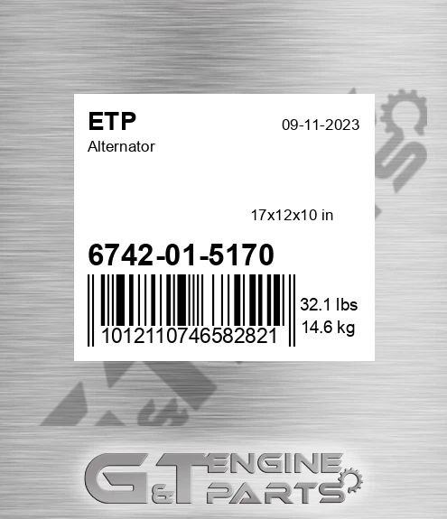 6742-01-5170 Alternator for ETP