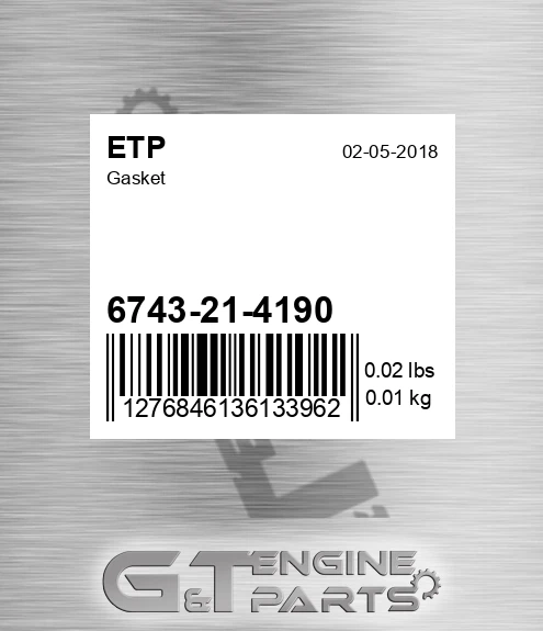 6743-21-4190 Gasket