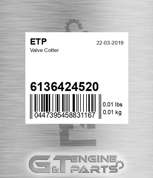 6136424520 Valve Cotter for ETP