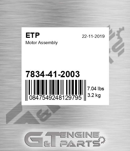 7834-41-2003 Motor Assembly