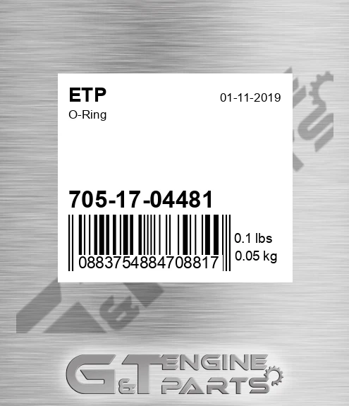 705-17-04481 O-ring for ETP