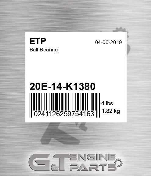 20E-14-K1380 Ball Bearing