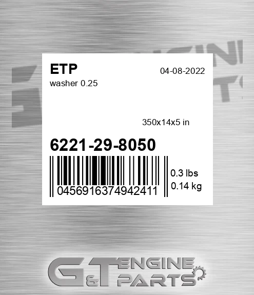 6221-29-8050 Washer 0.25