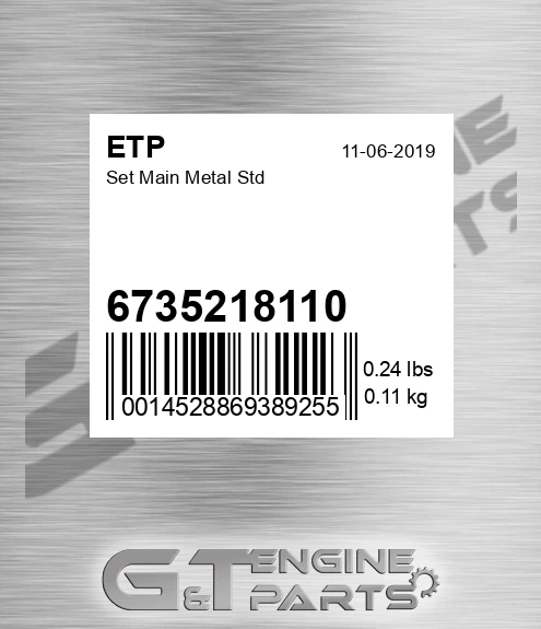 6735218110 Set Main Metal Std for ETP