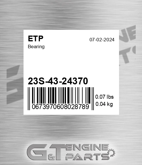 23S-43-24370 Bearing for ETP