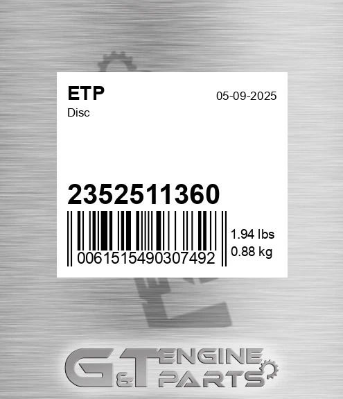2352511360 Disc for ETP