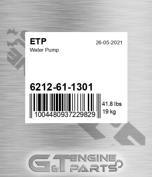 6212-61-1301 Water Pump for ETP