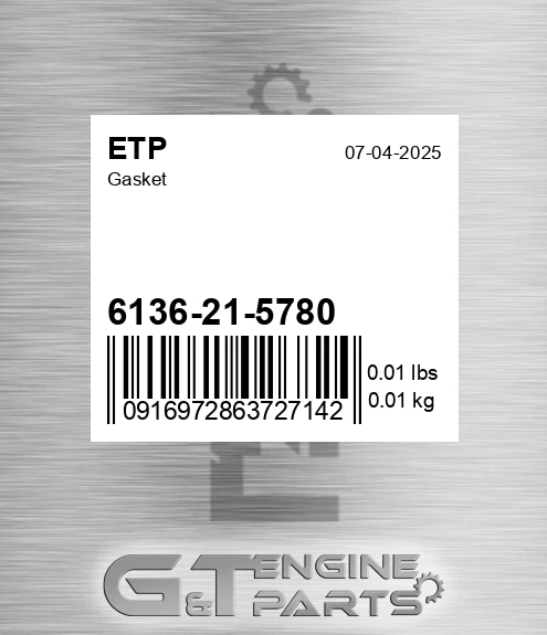6136-21-5780 Gasket for ETP