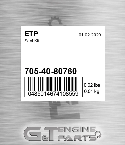 705-40-80760 Seal Kit for ETP