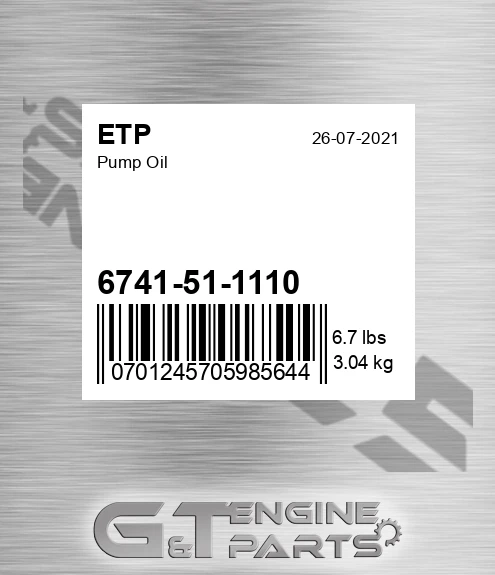 6741-51-1110 Pump Oil