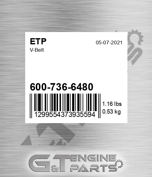 600-736-6480 V-belt for ETP
