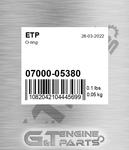 0700005380 O-ring for ETP