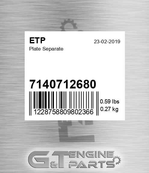 7140712680 Plate Separate for ETP