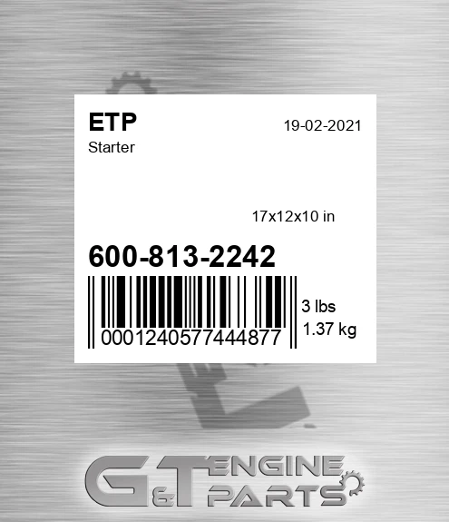 600-813-2242 Starter for ETP