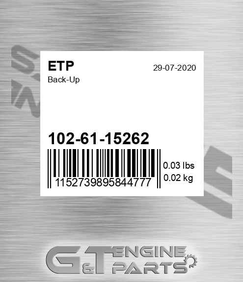 102-61-15262 Back-up for ETP