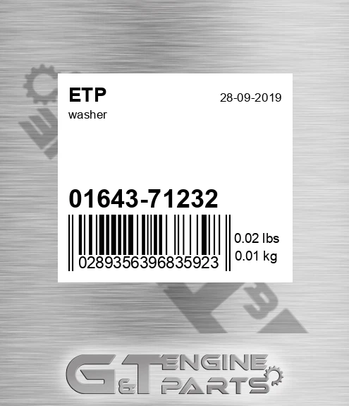 01643-71232 Washer for ETP