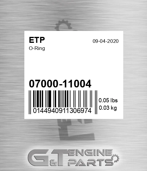 07000-11004 O-ring for ETP