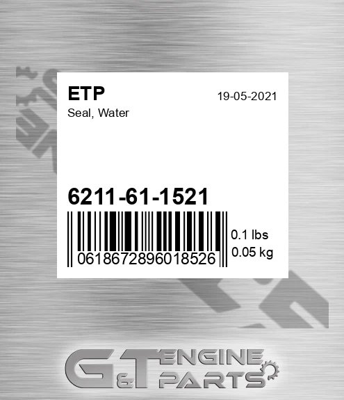 6211-61-1521 Seal, Water for ETP