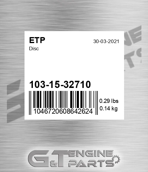 103-15-32710 Disc for ETP