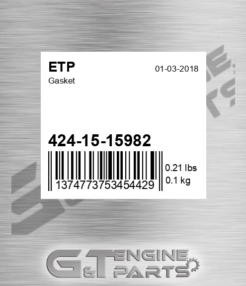 424-15-15982 Gasket for ETP