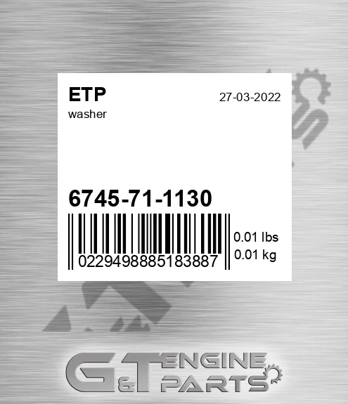 6745-71-1130 Washer for ETP