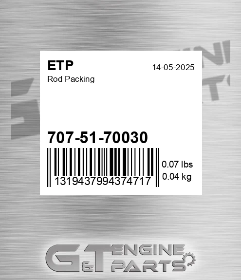7075170030 Rod Packing for ETP