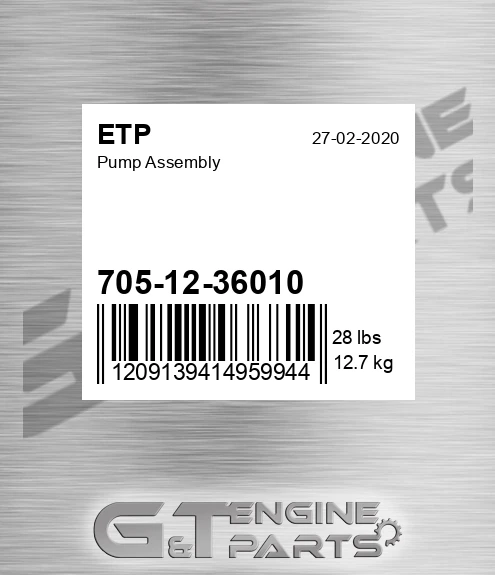 705-12-36010 Pump Assembly for ETP