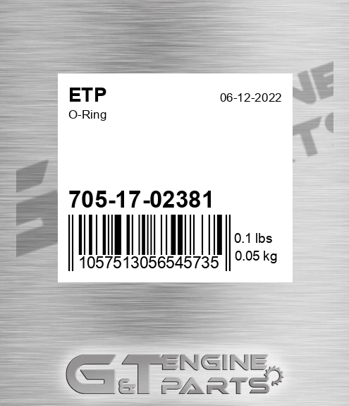 705-17-02381 ETP O-ring