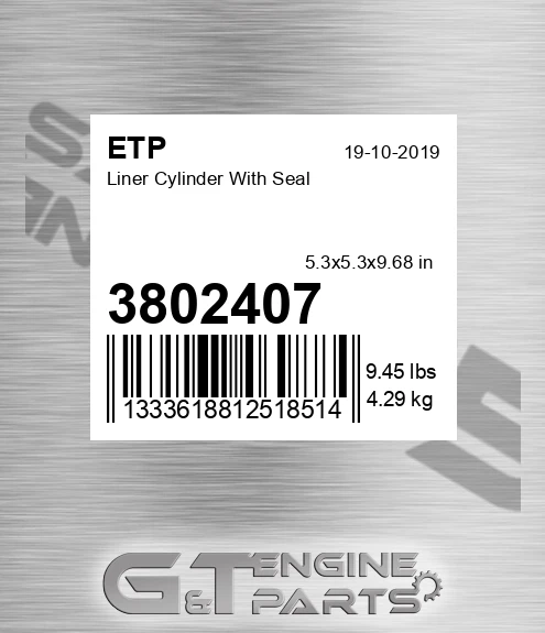 3802407 ETP Liner Cylinder With Seal