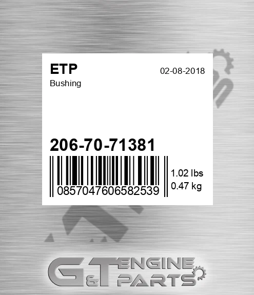 206-70-71381 Bushing