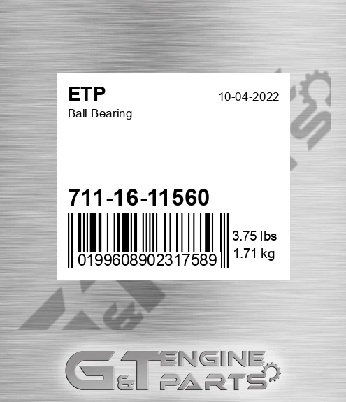 711-16-11560 Ball Bearing for ETP