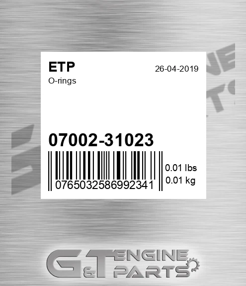07002-31023 O-rings for ETP