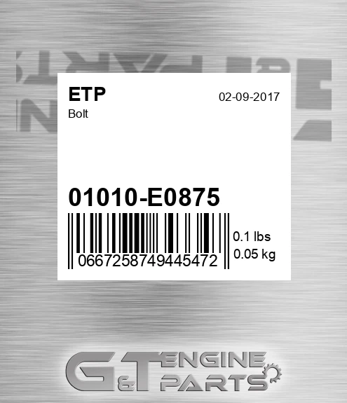 01010-E0875 Bolt