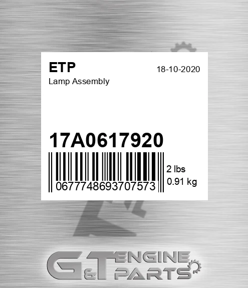 17A0617920 Lamp Assembly