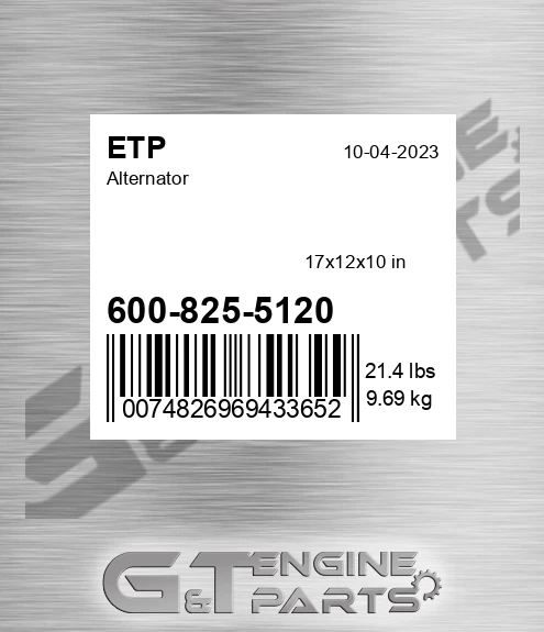 600-825-5120 Alternator for ETP
