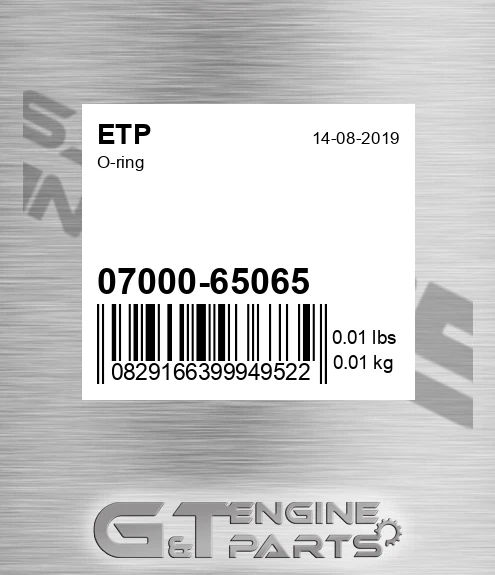 07000-65065 O-ring for ETP